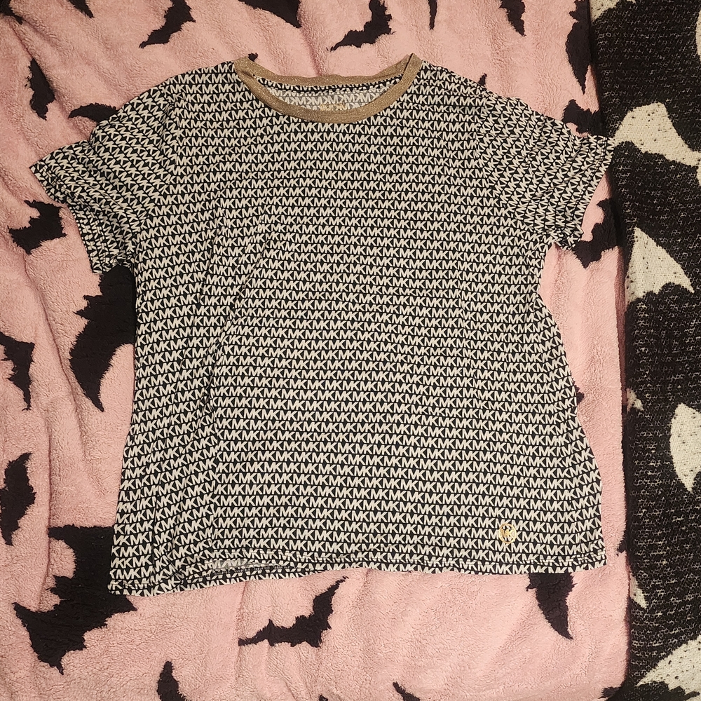 Michael Kors Black and White Short Sleeve Tee